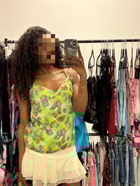 Image 5 of 2000s green butterfly sparkly summer cami