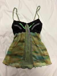 Image 1 of 2000s forest fairy black and green cami 