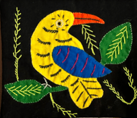 Image 1 of Folk art embroidered bird