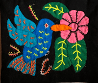 Image 2 of Folk art embroidered bird