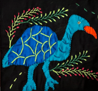 Image 3 of Folk art embroidered bird