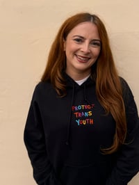 Image 3 of PROTECT TRANS YOUTH  - Multicoloured Embroidery Hoodie