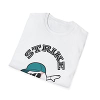 Image 2 of Baseball 'Strike' Graphic T-Shirt — Dabbing Baseball Character Tee
