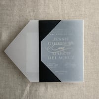 Image 3 of Copy of Scallop edge laser cut blank vellum wrap for A7 cards - pack of 10