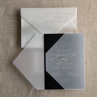 Image 4 of Copy of Scallop edge laser cut blank vellum wrap for A7 cards - pack of 10