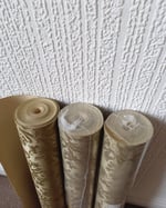1970s Vintage Anneplas AB Wallpaper Rolls - Gold Brocade Damask Traditional - (Sets of 2 & 3 Rolls) thumbnail 11
