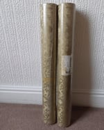 1970s Vintage Anneplas AB Wallpaper Rolls - Gold Brocade Damask Traditional - (Sets of 2 & 3 Rolls) thumbnail 13