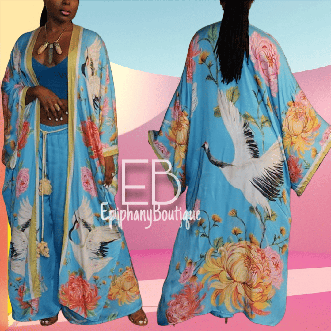 Image of The Aratta Legend of the Crane Kimono Set ✨️ON SALE✨️