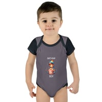 Image 5 of Baby Bodysuit - Cute Birthday Boy with Cake Illustration