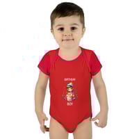 Image 7 of Baby Bodysuit - Cute Birthday Boy with Cake Illustration
