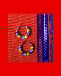 Image 1 of HI GAY Beaded Mini Hoops