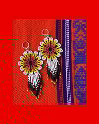 Image 1 of Large Spring Flower Fringe Earrings