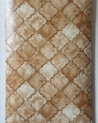 1980s Vintage Kingfisher Wallpaper Rolls - Moroccan Tiles Contour Sepia Kitchen - (Sets of 2 Rolls) – detail view 5