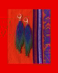 Image 1 of Deep Blue Fringe Earrings