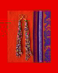 Image 1 of Party Time Peyote Tube Fringe Earrings