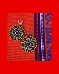 Image 1 of XL Rainbow Woven Earrings