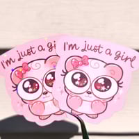 Image 4 of I'm Just A Girl Pink Panda Sticker
