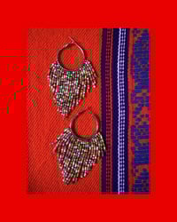 Image 1 of Spring Fling Beaded Fringe Hoops