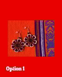 Image 1 of Huichol Style Big Bead Flowers