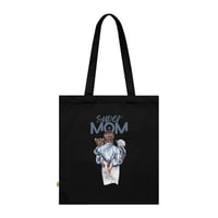 Image 1 of Tote Bag — "Super Mom" Mom & Kids Illustration Organic Cotton Tote, Mother's Day Gift