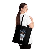 Image 3 of Tote Bag — "Super Mom" Mom & Kids Illustration Organic Cotton Tote, Mother's Day Gift