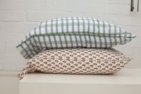 Image 2 of Plaid + Gold Flower Pillowcase