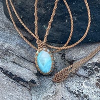 Image 1 of Mini Larimar Oval Pendant 