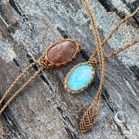 Image 3 of Mini Larimar Oval Pendant 