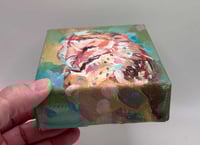 Image 4 of Sided – 4x4" barn owl painting