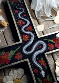 Image 3 of Snake Skeleton and Red Floral Wall Cross