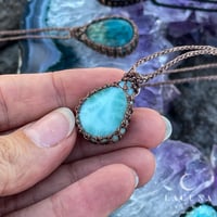 Image 1 of Mini Larimar Teardrop Pendant 2