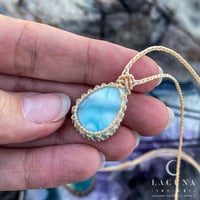 Image 1 of Mini Larimar Teardrop Pendant 3