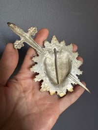 Image 7 of Radiating heart silver plate ex voto