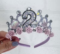 Image 2 of Lilac Mermaid birthday tiara crown 