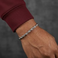 Image 1 of 6mm silver Rope Bracelet 