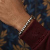 Image 3 of 6mm silver Rope Bracelet 