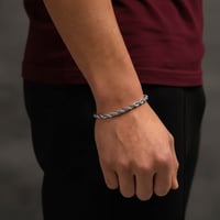 Image 4 of 6mm silver Rope Bracelet 