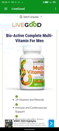 BIO-ACTIVE COMPLETE MULTI -VITAMIN FOR MEN 