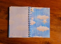 Image 4 of Handmade Dream Journal Bound Notebook, book, sleep, notes, gift, clouds, stars, log, review