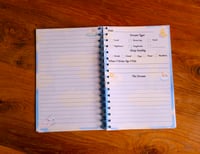 Image 3 of Handmade Dream Journal Bound Notebook, book, sleep, notes, gift, clouds, stars, log, review