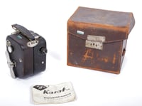 Image 2 of Pathe Baby 9.5mm Cine camera with motor and leather case drive works #2344