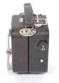 Image 3 of Pathe Baby 9.5mm Cine camera with motor and leather case drive works #2344