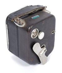 Image 6 of Pathe Baby 9.5mm Cine camera with motor and leather case drive works #2344