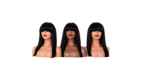 Image 1 of Wear & Go Human Hair Wig with Bangs – Natural Black (14”)