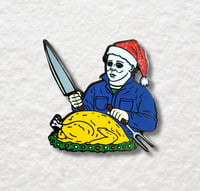 Image 1 of Michael Myers Christmas Mashup Enamel Pin