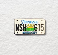Image 1 of Nashville 615 Vintage License Plate Tennessee Enamel Pin