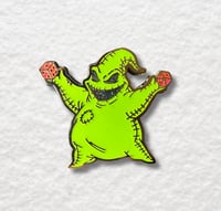 Image 1 of Oogie Boogie Enamel Pin – Glow-in-the-Dark Glitter Dice