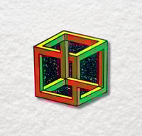 Image 1 of Escher Cube Enamel Pin