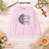 Image 3 of Be Strong Be Courageous Sweatshirt — Inspirational Christian Crewneck