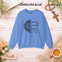 Image 5 of Be Strong Be Courageous Sweatshirt — Inspirational Christian Crewneck